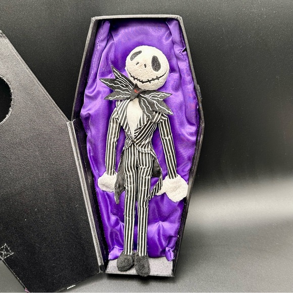Jack Skellington Plush Satin Coffin Disney Halloween Nightmare Before Christmas - Picture 3 of 10
